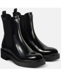 Prada - Leather Chelsea Boots - Lyst