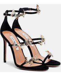 Aquazzura - Papillon Sauvage 105 Suede Sandals - Lyst
