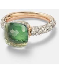 Pomellato - Nudo Classic 18Kt And Rose Ring With Gemstones - Lyst