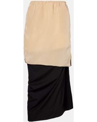 Calvin Klein - Tyler Layered Wool And Silk Maxi Skirt - Lyst