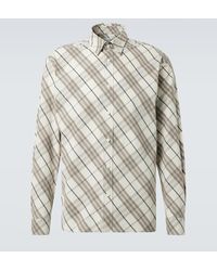 Burberry - Check Cotton Overshirt - Lyst