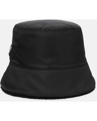 Prada - Re-nylon Shearling-lined Bucket Hat - Lyst