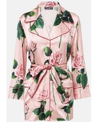 Dolce & Gabbana - Printed Silk Blouse Top - Lyst