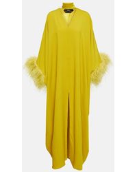 ‎Taller Marmo - 10am Feather-trimmed Crepe Kaftan - Lyst