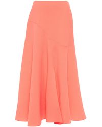 ROKSANDA Adelaide Wool Crêpe Midi Skirt - Orange