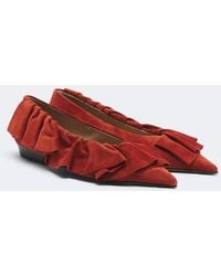 JW Anderson - Ruffled Suede Flats - Lyst