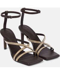 Brunello Cucinelli - Embellished Leather Sandals - Lyst