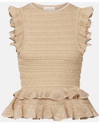 Zimmermann - Top De Punto Hypnotic De Lame Con Volantes - Lyst