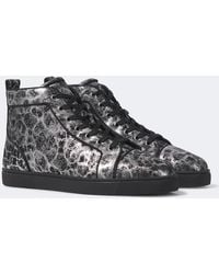 Christian Louboutin - Louis Printed Leather High-Top Sneakers - Lyst