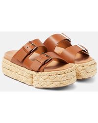 Robert Clergerie - Qiana Leather Platform Sandals - Lyst