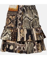 Isabel Marant - Naomi Shirred Printed Cotton Miniskirt - Lyst