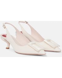 Roger Vivier - Virgule Slingback Leather Pumps - Lyst