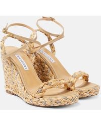 Aquazzura - Costiera 120 Embellished Espadrille Wedges - Lyst