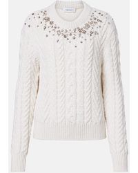 McQueen - Embellished Wool And Cashmere Sweater - Lyst