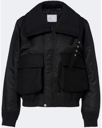 Sacai - Wool-Trimmed Blouson Jacket - Lyst