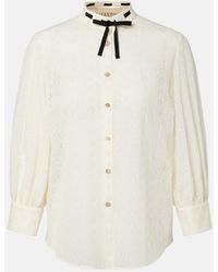 Valentino - Broderie Anglaise Cotton Poplin Shirt - Lyst