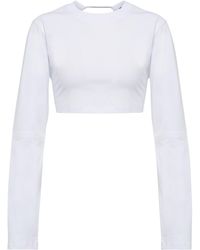 Femme Tops Tops Jacquemus Graphic-print short-sleeved T-shirt Coton Jacquemus en coloris Blanc 