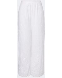 Eres - Albatre Embroidered Linen Wide-Leg Pants - Lyst