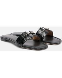 Tom Ford - Julianne Croc-Effect Leather Slides - Lyst