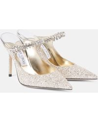 Jimmy Choo - Bing 100 Embellished Glitter Mules - Lyst