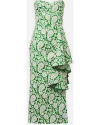 Johanna Ortiz - Draped Paisley Midi Dress - Lyst
