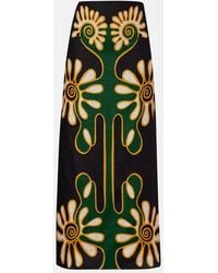 Cala De La Cruz - Celina Printed Linen Midi Skirt - Lyst