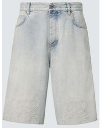 Loewe - Anagram Faded Denim Bermuda Shorts - Lyst