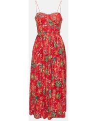Ulla Johnson - Jessie Cotton Poplin Midi Dress - Lyst