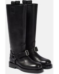 Burberry - Saddle Leather Knee-high Boots - Lyst