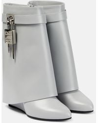 Givenchy - Shark Lock Leather Ankle Boots - Lyst