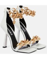 Versace - Medusa Chain Leather Sandals - Lyst
