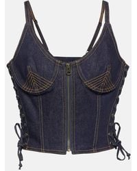 Jean Paul Gaultier - Bustier-Top Aus Denim - Lyst