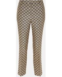 Gucci - GG Canvas Linen-blend Straight Pants - Lyst