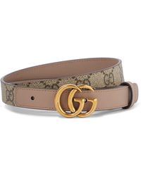 Gucci GG Supreme Leather Belt - Natural