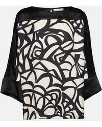 Max Mara - Quaglia Printed Silk Satin Top - Lyst
