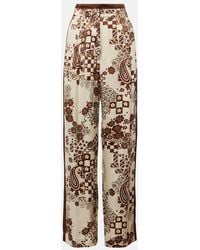 ALÉMAIS - Printed High-Rise Wide-Leg Pants - Lyst