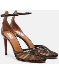 Alaïa - 90 Mesh And Patent Leather Pumps - Lyst