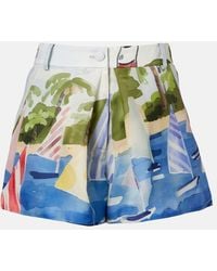 LEO LIN - Josie Printed Silk Shorts - Lyst