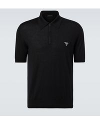 Prada - Virgin Wool Polo Shirt - Lyst