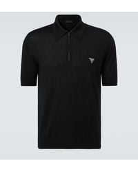 Prada - Virgin Wool Polo Shirt - Lyst