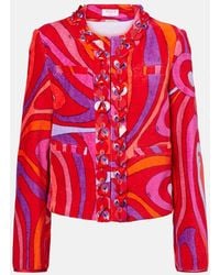 PUCCI - Marmo Embellished Cotton Terry Jacket - Lyst