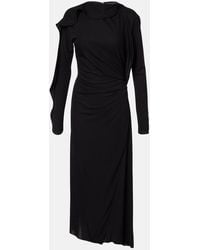 Victoria Beckham - Draped Jersey Maxi Dress - Lyst