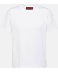 Gucci - Embroidered Cotton Jersey T-shirt - Lyst