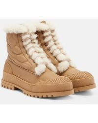 Aquazzura - Glacier Shearling-Lined Lace-Up Boots - Lyst