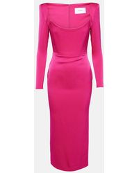 Alex Perry - Crepe Satin Midi Dress - Lyst