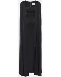 Alex Perry - Caped Satin Crepe Gown - Lyst