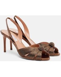Aquazzura - Italian Flirt 75 Embellished Leather Sandals - Lyst