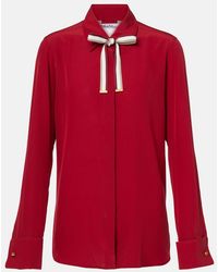 Max Mara - Apollo Tie-Neck Silk Shirt - Lyst
