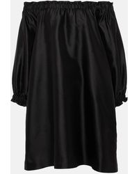 Max Mara - Lepre Off-Shoulder Silk And Cotton Minidress - Lyst