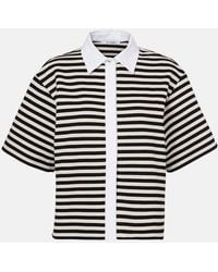 Max Mara - Wilson Striped Poplin-Trimmed Jersey Shirt - Lyst